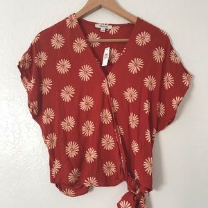 NWT MADEWELL Daisy Wrap Crop Top